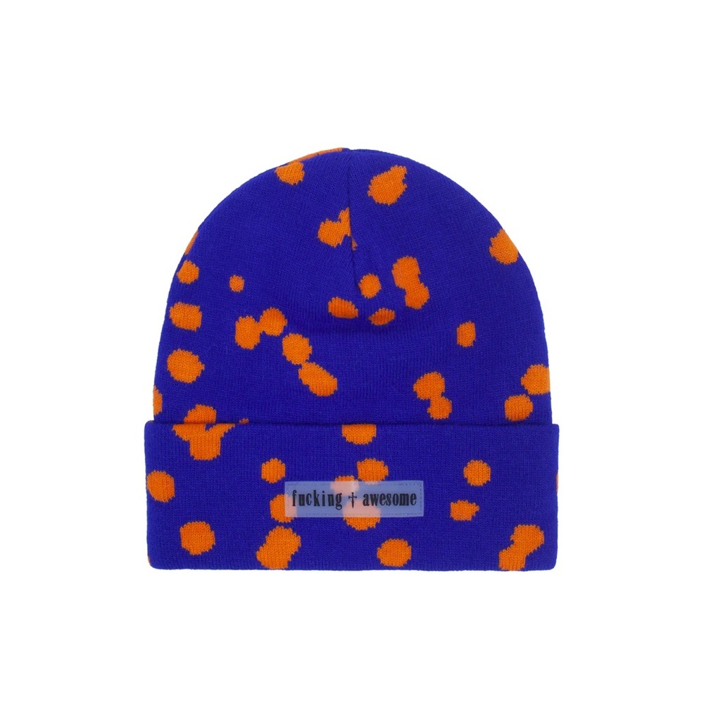 NEW Fucking Awesome Unisex Splat Cuff Blue Orange Beanie OS